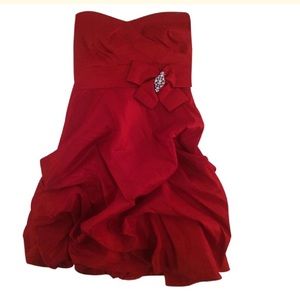 Formal red strapless dress